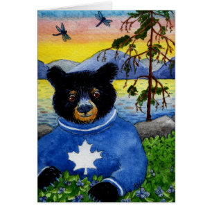 Cute Bear with Blueberries in Canada