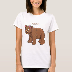 Cute bear with flower cartoon illustration T-Shirt