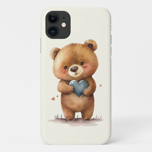 Cute bear with heart Case-Mate iPhone case (Back)