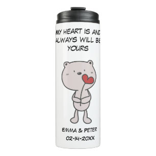 Cute Bear with Hearts Valentine’s Day Thermal Tumbler