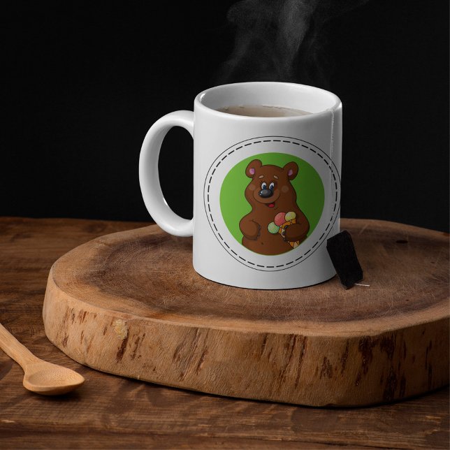 Cute Bear with Ice Cream Cone Fun Animal  Coffee Mug (Creator Uploaded)