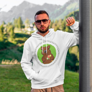 Cute Bear with Ice Cream Cone Fun Animal  Hoodie