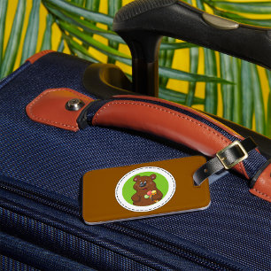Cute Bear with Ice Cream Cone Fun Animal  Luggage Tag