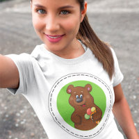 Cute Bear with Ice Cream Cone Fun Animal 