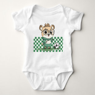 Cute Bear with Soccer Ball Baby Bodysuit