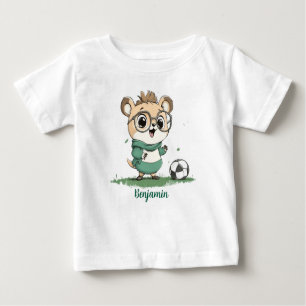 Cute Bear with Soccer Ball Baby T-Shirt