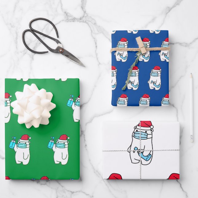 CUTE BEAR WITH WRAPPING PAPER FLAT SHEETS (Front)