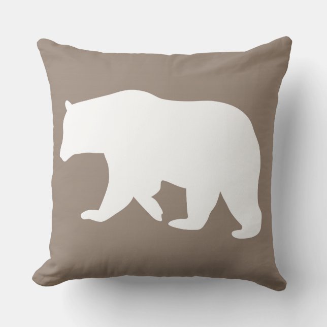 Cute Bear Woodland Animals Throw Pillow (Front)