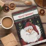 Cute Beard Whimsical Santa Personalised Christmas  Tea Towel<br><div class="desc">Cute Personalised Santa tea towel. These Merry Christmas kitchen towels are perfect to add some holiday spirit to your kitchen. Pair it with a bottle of wine and it makes a great Christmas gift for friends, family, coworkers, neighbours, etc. The personalised name annd holiday message area can be changed to...</div>