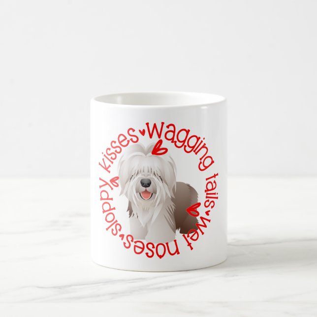 Cute Bearded Collie, Sloppy Kisses Coffee Mug (Center)