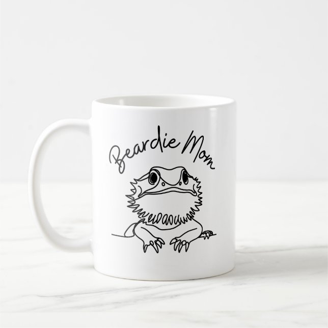 Cute Bearded Dragon Beardie Mum Minimalist  Coffee Mug (Left)