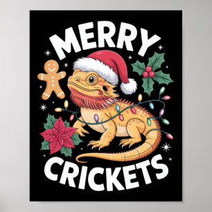 Cute Bearded Dragon Christmas Pun Poster