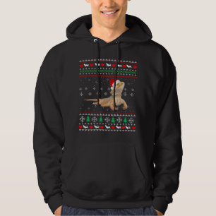 Cute Bearded Dragon Santa Hat Christmas Ugly Hoodie
