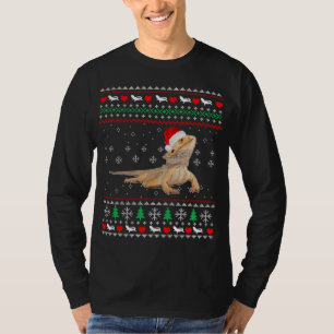 Cute Bearded Dragon Santa Hat Christmas Ugly T-Shirt