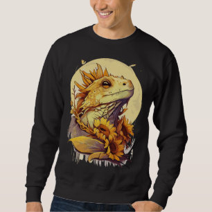Cute Bearded Dragon Sunflower Reptile Lizard Sweatshirt