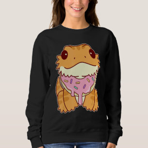 Cute Bearded Dragon With Doughnut Sweatshirt