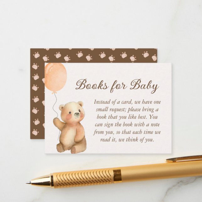 Cute Bearly Wait Teddy Bear Books for Baby  Enclosure Card (Front/Back In Situ)