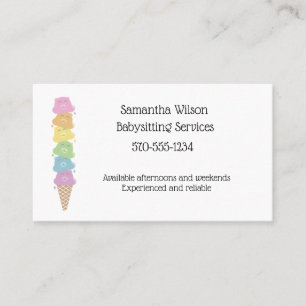 Cute Bears Babysitting, Childcare Business Cards