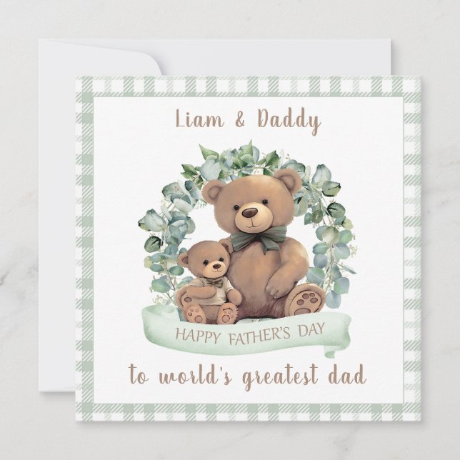 Cute Bears Boy Father's day Card (Front)