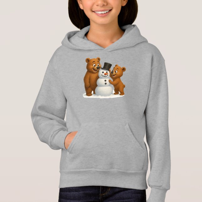 cute bears building a snowman (Front)