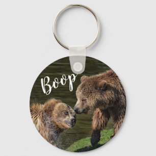 Cute Bears Funny Boop Photograph Key Ring