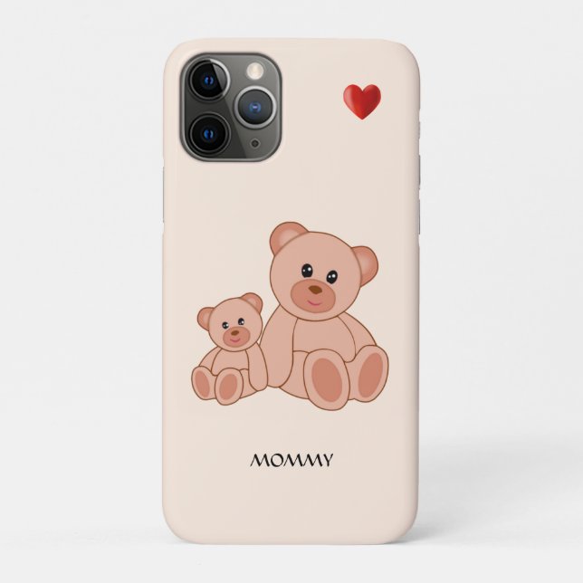 Cute Bears on Light Beige Case-Mate iPhone Case (Back)