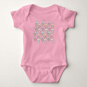 Cute Bears Sweets Snacks Confetti   Baby Bodysuit