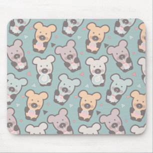 Cute Bears Sweets Snacks Confetti Mouse Pad