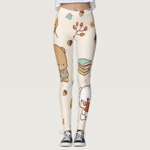 cute bears with books leggings