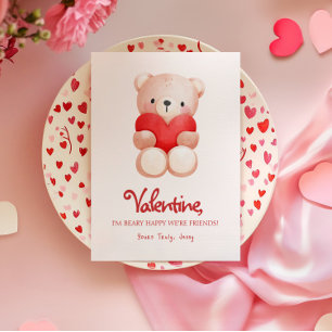 Cute Beary Happy Valentine's Day Greeting Card