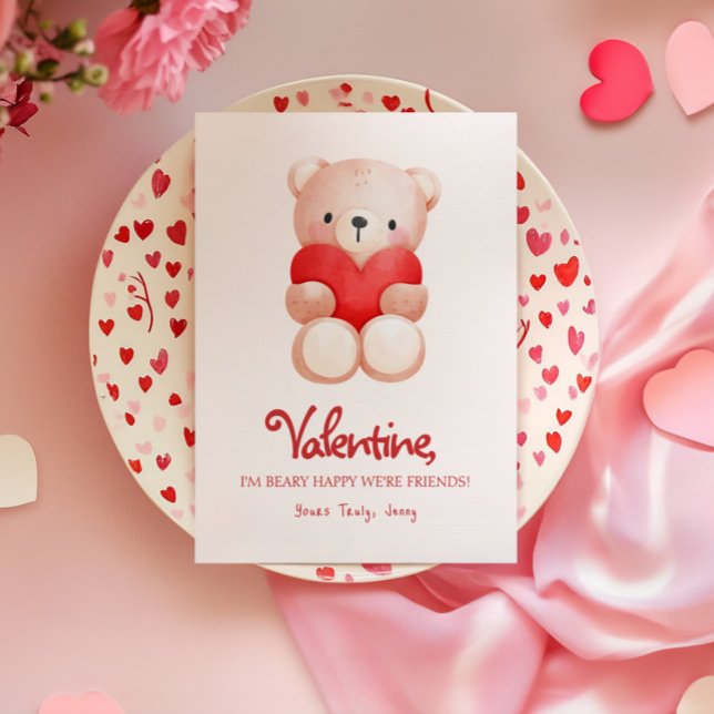 Cute Beary Happy Valentine's Day Greeting Card (Creator Uploaded)