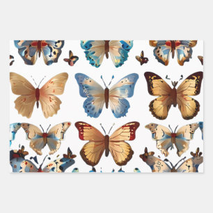 Cute Beautiful Butterflies Wrapping Paper Sheet