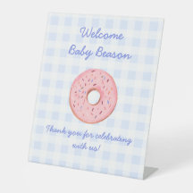 Cute Beautiful Gingham Doughnut Baby Sprinkle Deco