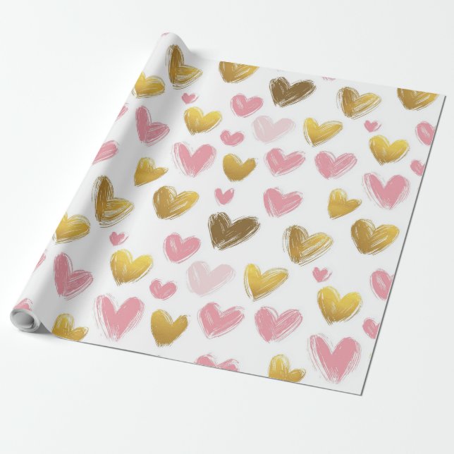 cute beautiful pattern for valentine's day  wrapping paper (Unrolled)