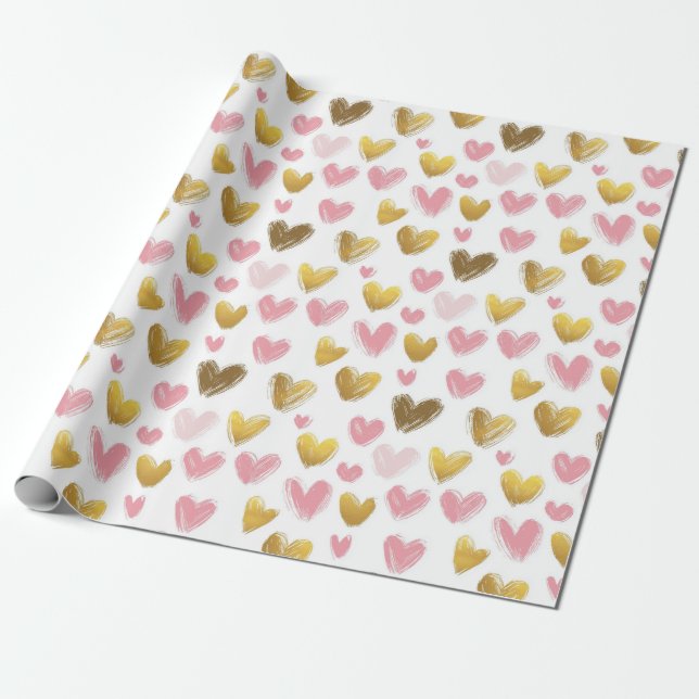 cute beautiful pattern for valentine's day  wrapping paper (Unrolled)