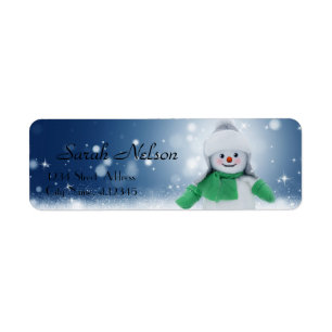 Cute, Beautiful Snowman  Return Address Label