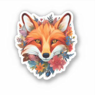 Cute Beautiful Watercolor Fox Flower