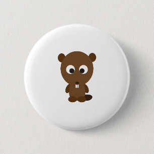 Cute Beaver 6 Cm Round Badge