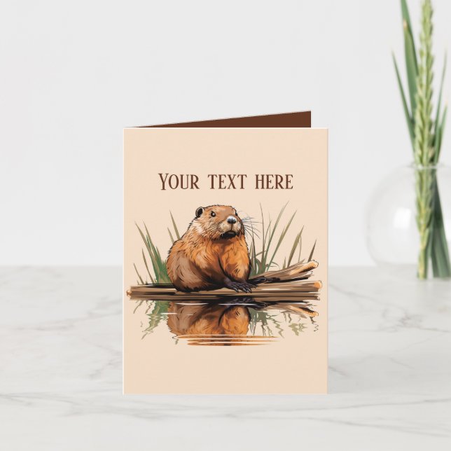 Cute beaver add text any purpose  card (Front)