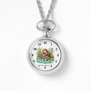 Cute beaver animal lovers  watch
