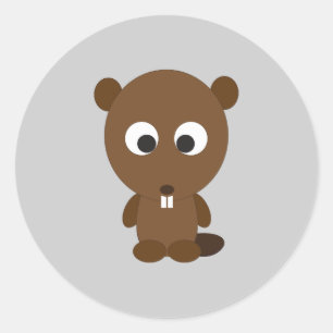 Cute Beaver Classic Round Sticker