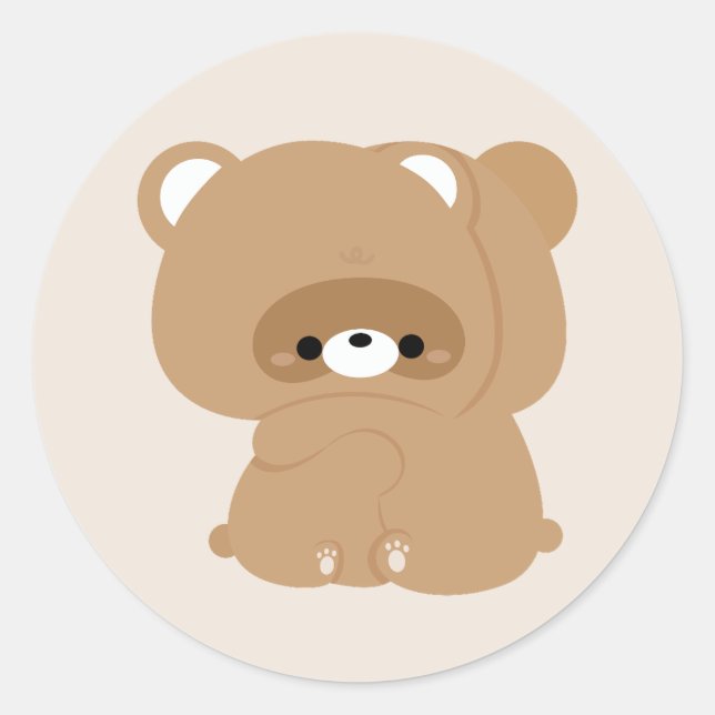 Cute Beaver Couple Classic Round Sticker (Front)