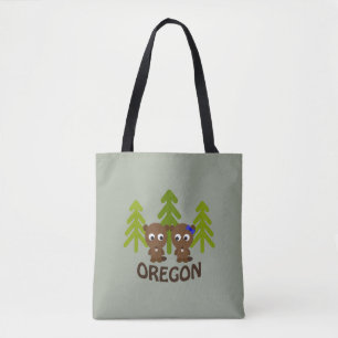 Cute Beaver Couple Oregon  Tote Bag