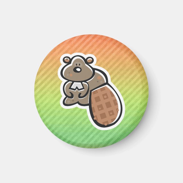 Cute Beaver Design Magnet (Front)
