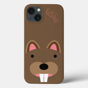 Cute Beaver Face Customisable iPhone 13 Case