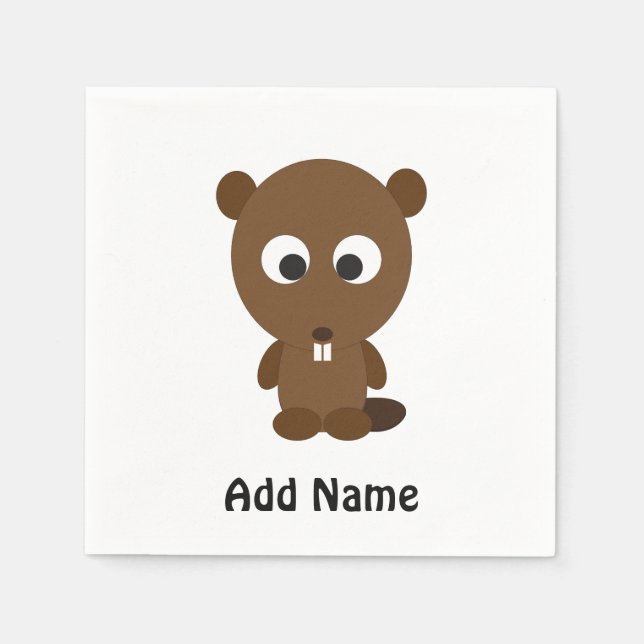 Cute Beaver Napkin (Front)