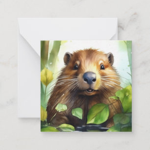 Cute Beaver Note Card