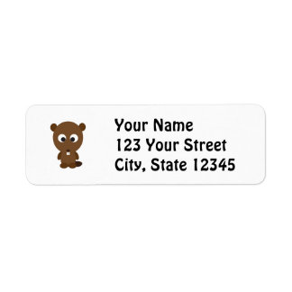 Cute Beaver Return Address Label