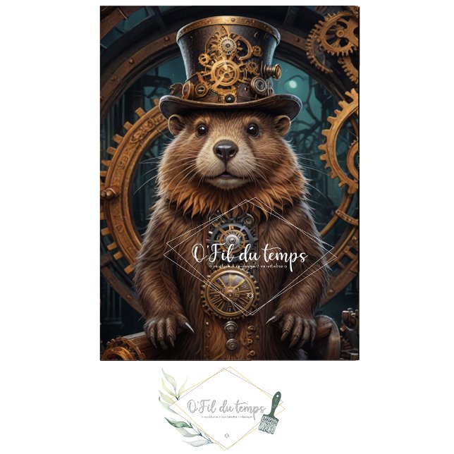 Cute Beaver Steampunk with Hat  Tissue Paper (Creator Uploaded)