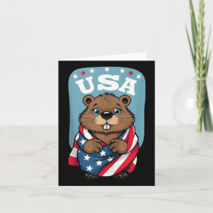 Cute Beaver Summer Flag Us Memorial Day Tank Top Card